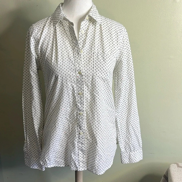 Madewell button down long sleeve mini anchor ⚓️ print shirt - Picture 1 of 16